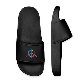 Un symbole de paix coloré comme un graffiti - Claquettes enfant - noir - Devant