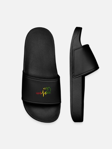 Reggae Löwe Rhythmus Icon - Kinder Badelatschen - Schwarz