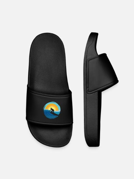 Surfer - Surfboard - Kinder Badelatschen - Schwarz