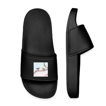 Spring birds - Kids’ Pool Sliders - black - Front