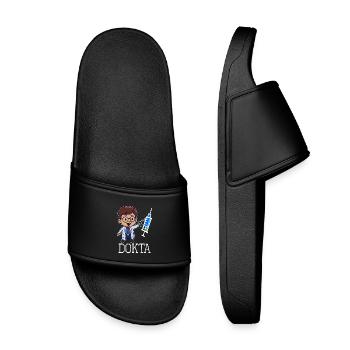 Doctor doctor funny specialist assistant doctor profession - Kids’ Pool Sliders - black - Front