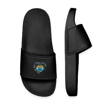 Dolphin Sea Sun Freedom Love Heart - Kids’ Pool Sliders - black - Front