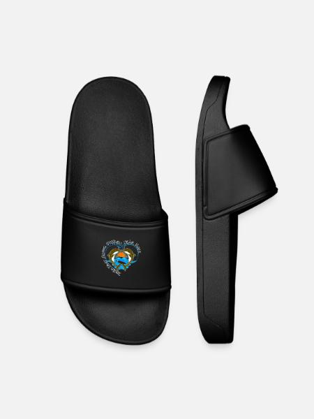 Dolphin Sea Sun Freedom Love Heart - Kids’ Pool Sliders - black