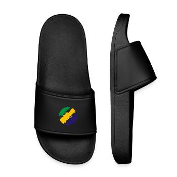 Brazil Colors Flag Flag - Kids’ Pool Sliders - black - Front