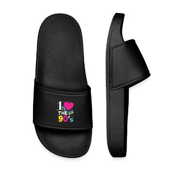 1990's 90S Heart The Nineties - Kids’ Pool Sliders - black - Front