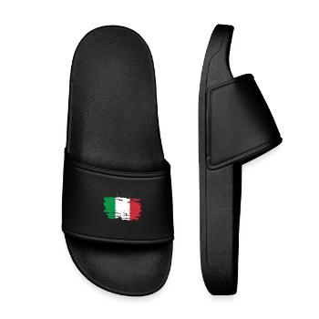 Vintage Italien Flagge - Kinder Badelatschen - Schwarz - Vorne