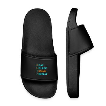 Mangez. Dormir. Squash. Répéter le design - Claquettes enfant - noir - Devant