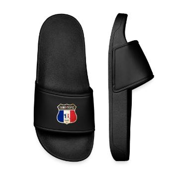 Saint-Tropez Frankreich Wappen Flaggen Design - Kinder Badelatschen - Schwarz - Vorne