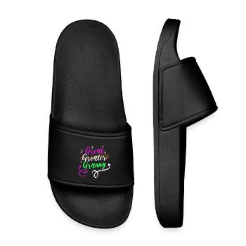 Grandmother Grandma Saying Superoma Pensioner Old Woman - Kids’ Pool Sliders - black - Front