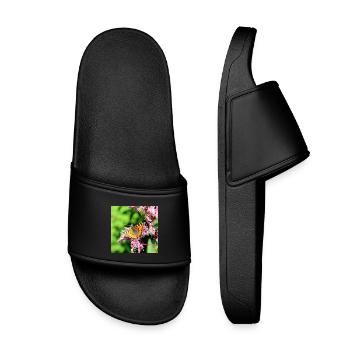 Butterflies - Kids’ Pool Sliders - black - Front
