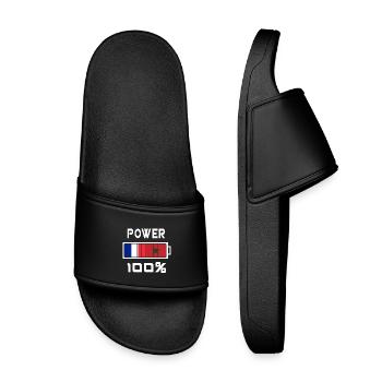 Morocco and France are 100% - Kids’ Pool Sliders - black - Front