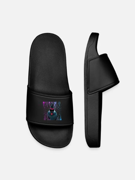 Cyber Nymphensittich Neon Bloom - Kinder Badelatschen - Schwarz