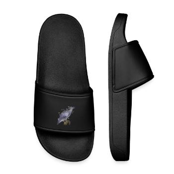 Harpy Eagle – Majestic Bird of Prey Illustration - Kids’ Pool Sliders - black - Front