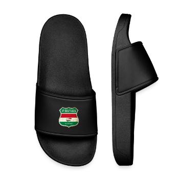 Nyíregyháza Ungarn Wappen Flaggen Design - Kinder Badelatschen - Schwarz - Vorne