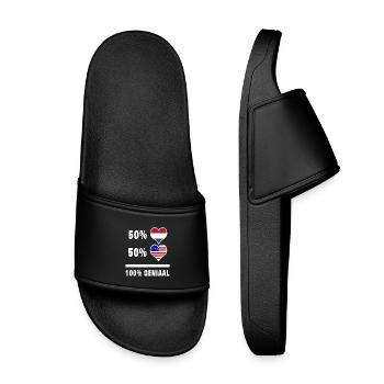 Drapeau 100% Genius des États-Unis et des Pays-Bas - Claquettes enfant - noir - Devant