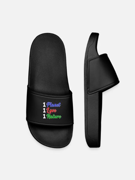 Mother Earth Planet Nature Statement Conservation - Kids’ Pool Sliders - black