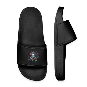 Méduse Chapeau Méduse Animaux Tendance 2024 Coloré - Claquettes enfant - noir - Devant