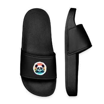 Bébé panda en vacances - Claquettes enfant - noir - Devant