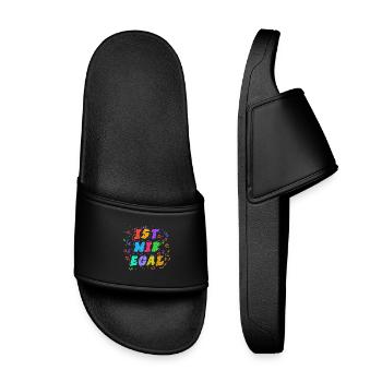 Je m’en fous Déclaration Attitude indifférente - Claquettes enfant - noir - Devant