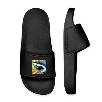 Requin Pop Art - Claquettes enfant - noir - Devant