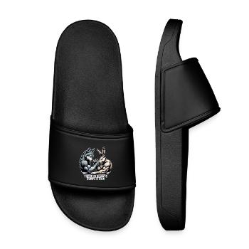 Bras de fer bras de fer loup et lapin cadeau - Claquettes enfant - noir - Devant