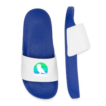 Bird, Parrot, Saying, Animal, Animal Lover, Pet - Kids’ Pool Sliders - royal blue - Front