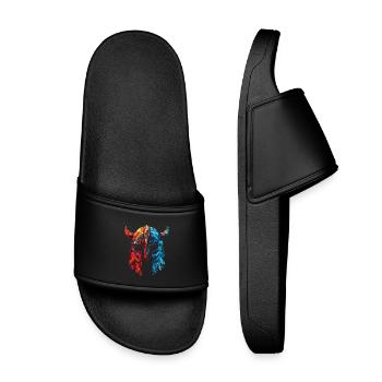 Casque Viking à corne - Claquettes enfant - noir - Devant