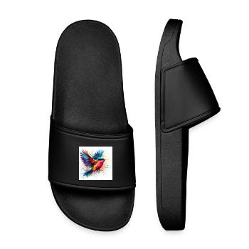 Aquarelle Oiseau Volant - Claquettes enfant - noir - Devant