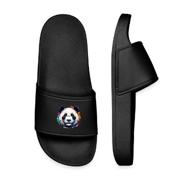 Panda - Kinder Badelatschen - Schwarz - Vorne