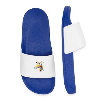 Greyhound head in geometric art style, polygon - Kids’ Pool Sliders - royal blue - Front