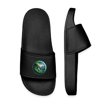Cycle de fusion biotechnologique durable - Claquettes enfant - noir - Devant