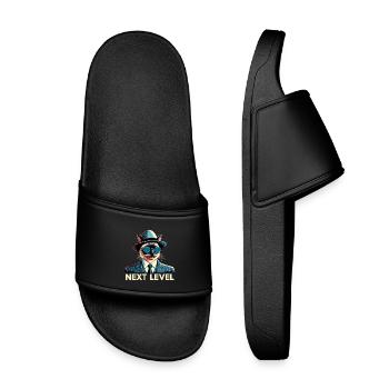 Siamese Cat Siamese Cat Next Level Suit Gift - Kids’ Pool Sliders - black - Front