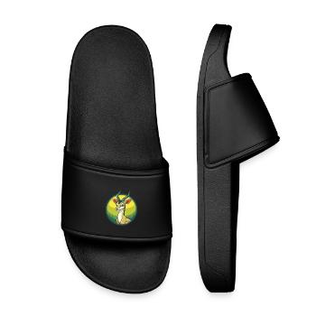 antilope mignon kawaii dessin animé clipart animal de compagnie - Claquettes enfant - noir - Devant