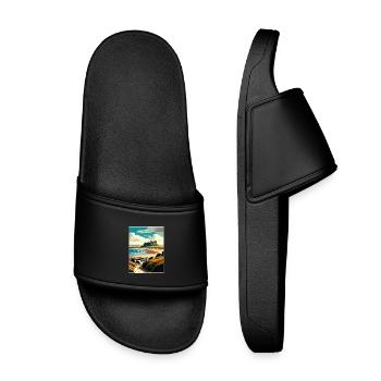 Northumberland Coast Anob Affiche de voyage souvenir - Claquettes enfant - noir - Devant
