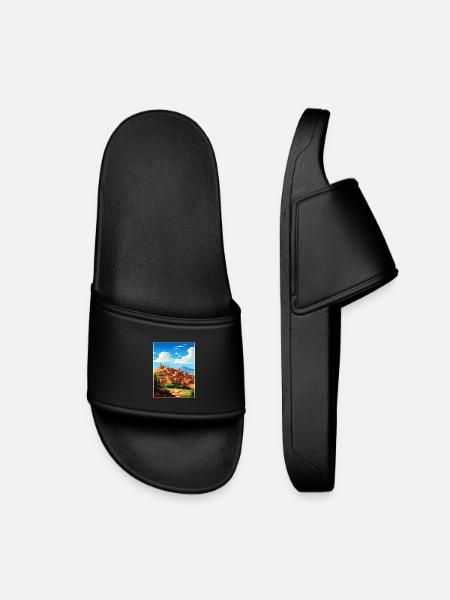 Marrakech Maroc Affiche de voyage Peinture Souvenir WPA - Claquettes enfant - noir