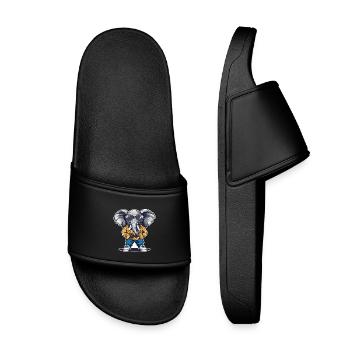 Vêtements de ville éléphant avec lunettes de soleil - Claquettes enfant - noir - Devant