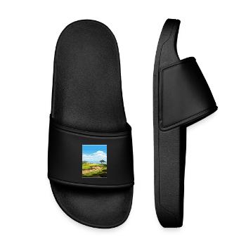 Torrey Pines Golfplatz Reiseposter Souvenir - Kinder Badelatschen - Schwarz - Vorne