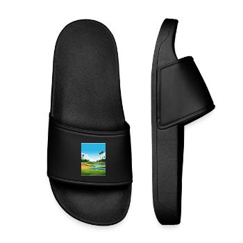 Tpc Sawgrass Golfplatz Reiseposter Souvenir - Kinder Badelatschen - Schwarz - Vorne