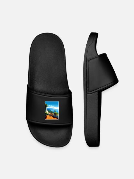 Ravello Italy Travel Poster Souvenir Painting WPA - Kids’ Pool Sliders - black