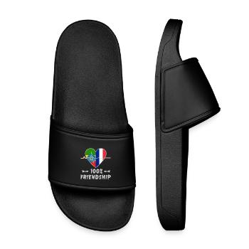 Ethiopia and France 100% friendship - Kids’ Pool Sliders - black - Front