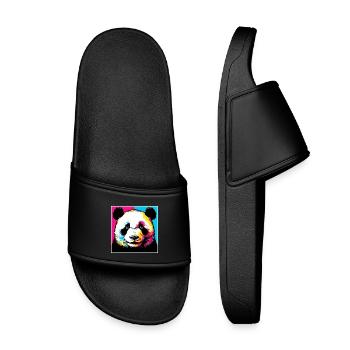 Panda - Kinder Badelatschen - Schwarz - Vorne