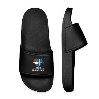 100 % amitié entre la Lettonie et la Suède - Claquettes enfant - noir - Devant