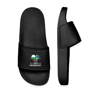 Bulgaria and Sweden 100% friendship - Kids’ Pool Sliders - black - Front