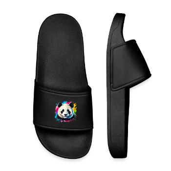 Panda - Kids’ Pool Sliders - black - Front