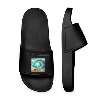 Wave Journey Rainbow Swirl - Kids’ Pool Sliders - black - Front