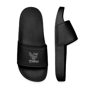 Je suis juste ici pour les autocollants - Claquettes enfant - noir - Devant