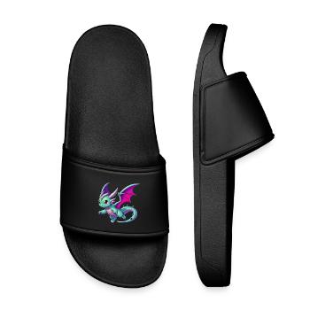 Dragon - Kids’ Pool Sliders - black - Front