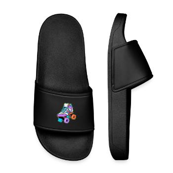 Rollschuh Schlittschuhläufer - Kinder Badelatschen - Schwarz - Vorne
