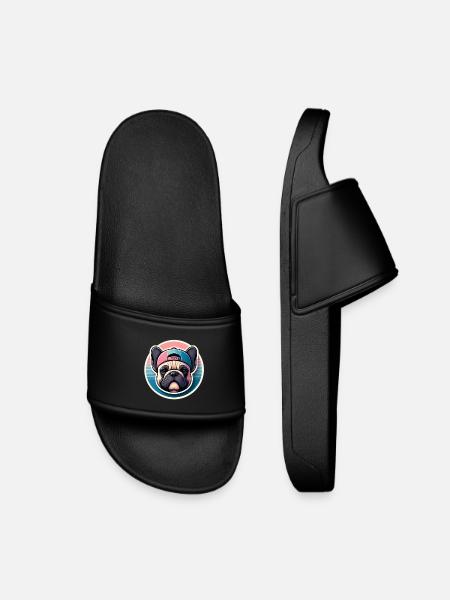 French Bulldog with Pastel Cap - Kids’ Pool Sliders - black