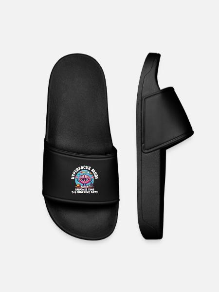 Hyperfocus Loading – Funny Neurodivergent T-Shirt - Kids’ Pool Sliders - black